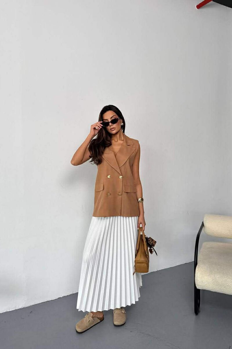 GOLD BUTTONS WOMAN VEST BEIGE/BEZHE - 7