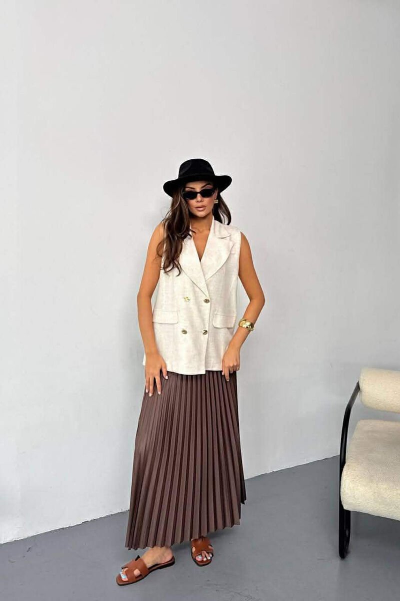 GOLD BUTTONS WOMAN VEST CREAM/KREM - 2
