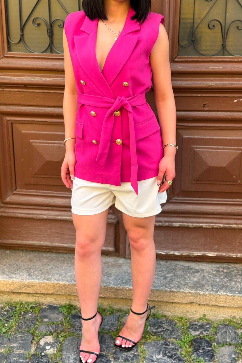 GOLD BUTTONS WOMAN VEST PURPLE/LEJLA - 4