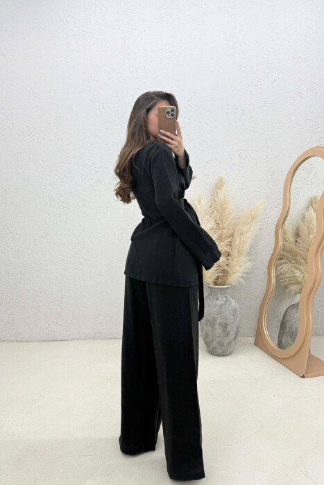 GOLD DETAIL SWEATSHIRT + TROUSERS WOMAN SET BLACK/ E ZEZE - 4
