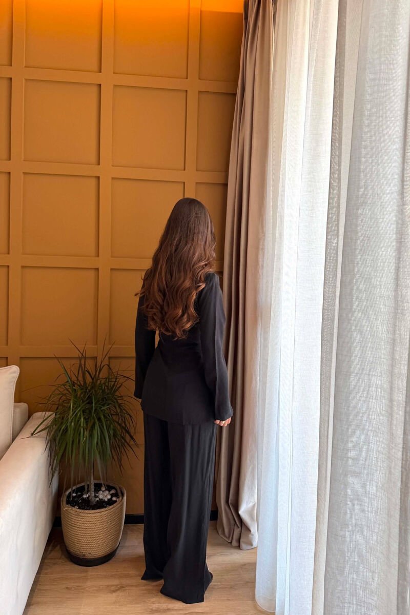 GOLD DETAIL SWEATSHIRT + TROUSERS WOMAN SET BLACK/ E ZEZE - 7