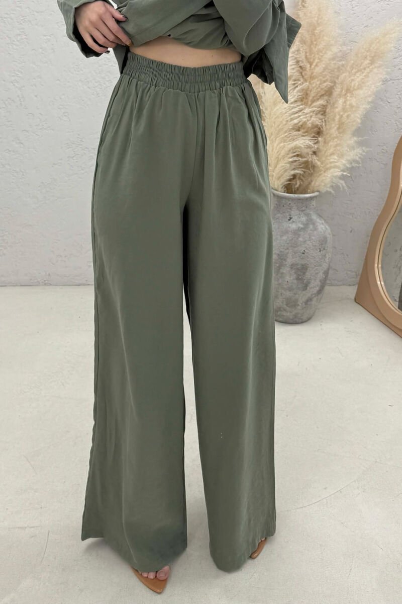 GOLD DETAIL SWEATSHIRT + TROUSERS WOMAN SET GREEN/JESHILE - 3