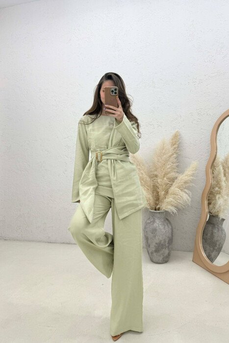 GOLD DETAIL SWEATSHIRT + TROUSERS WOMAN SET MINT/MENTE - 5