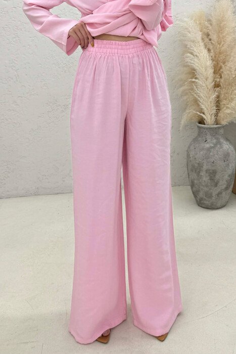 GOLD DETAIL SWEATSHIRT + TROUSERS WOMAN SET PINK/ROZE - 2