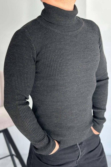 GOLF PER MESHKUJ NË NGJYRË GRI TË ERRËT - KLAUDIO FASHION
