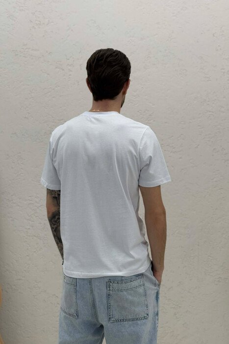 GRAVITY FRONT WRITTING MEN T-SHIRT WHITE-E BARDHE - 4