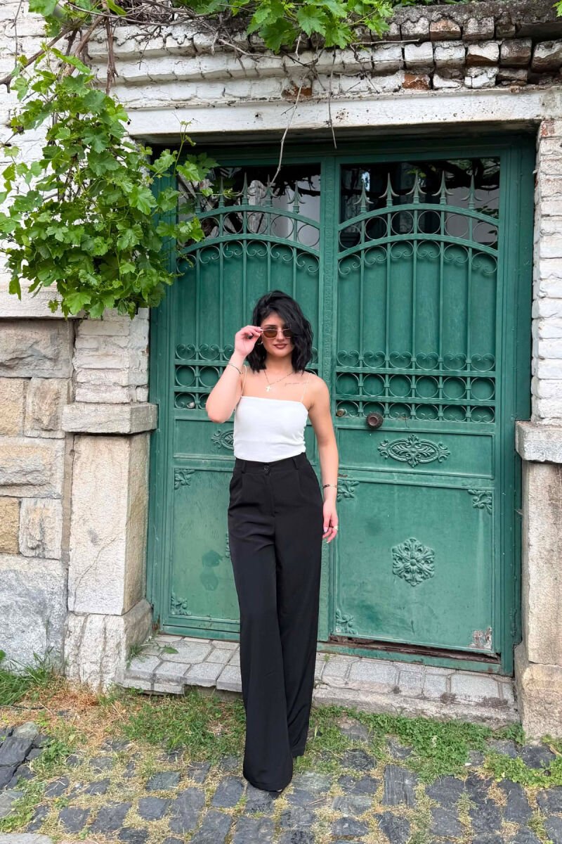 HALF ELASTIC WAIST WOMEN TROUSERS BLACK/ E ZEZE - 5
