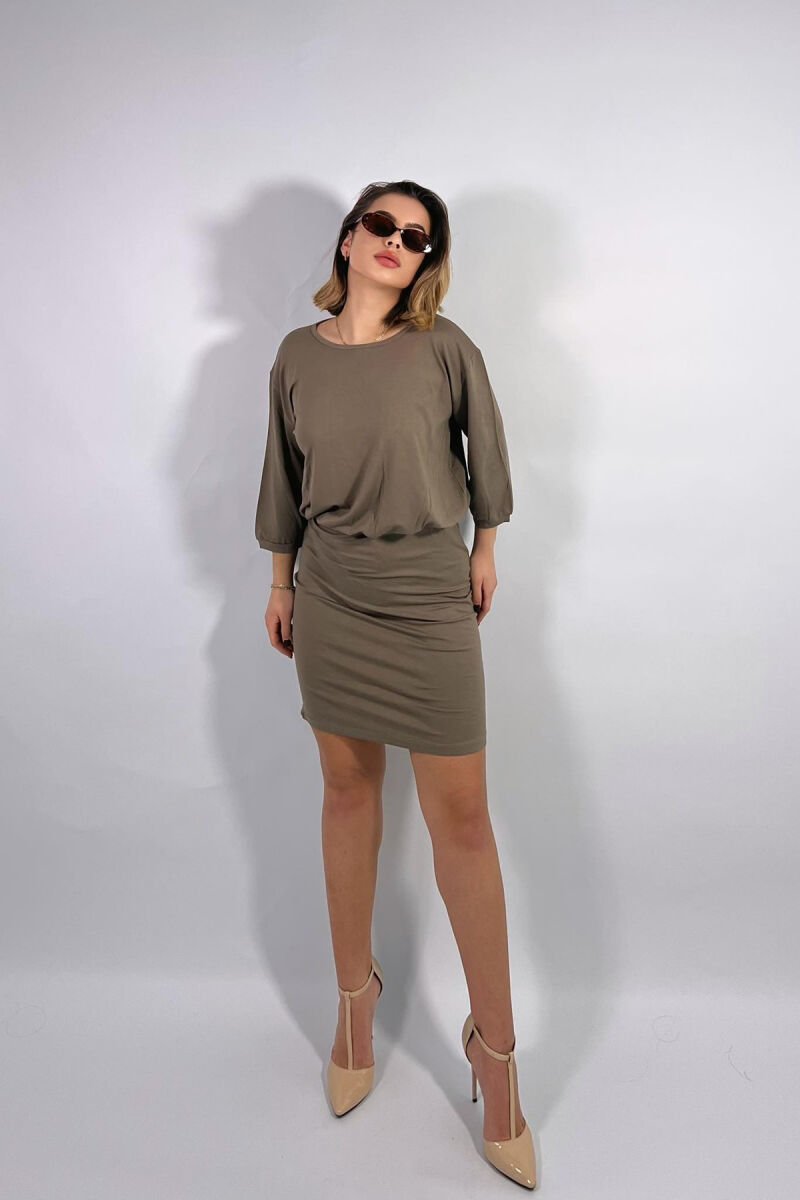 HALF SLEEVE WOMEN DRESS GREY/GRI - 4