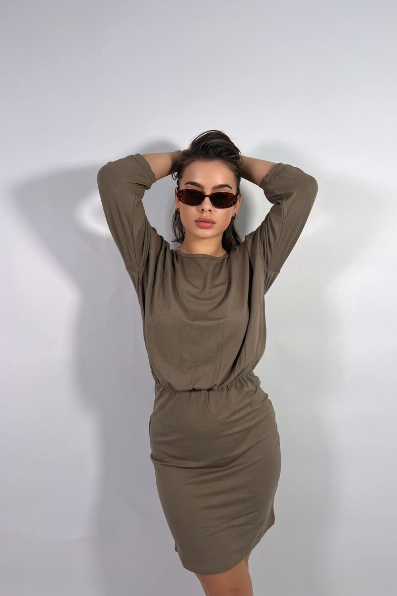 HALF SLEEVE WOMEN DRESS GREY/GRI - 5