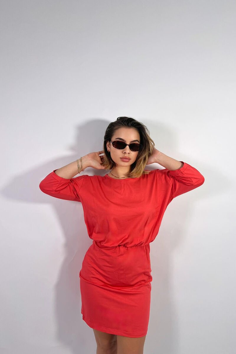 HALF SLEEVE WOMEN DRESS ORANGE/PORTOKALLI - 2