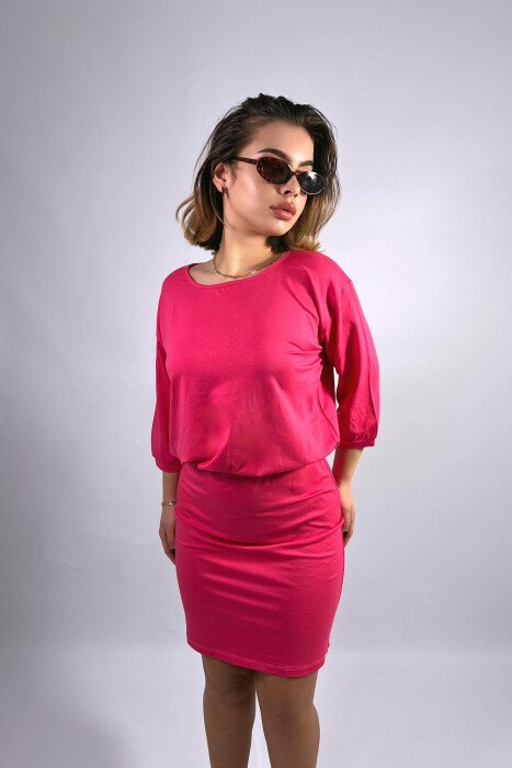 HALF SLEEVE WOMEN DRESS PINK/ROZE - 5