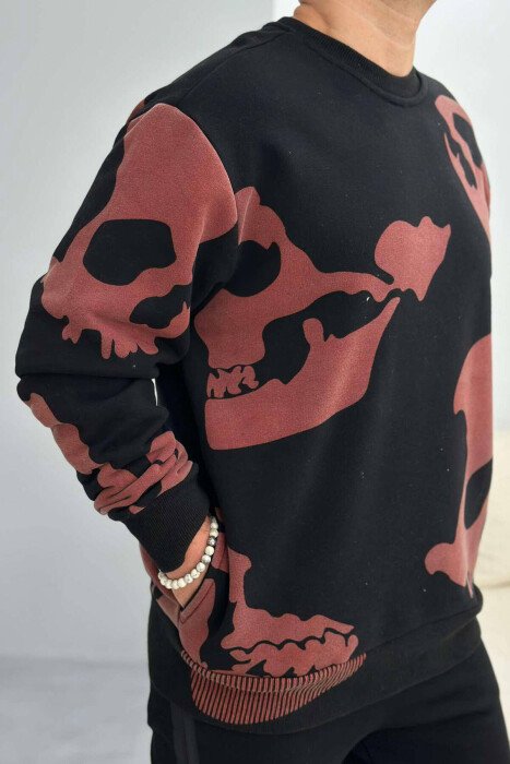 HALLOWEEN DESIGN MEN SWEATSHIRT BLACK/ E ZEZE - KLAUDIO FASHION