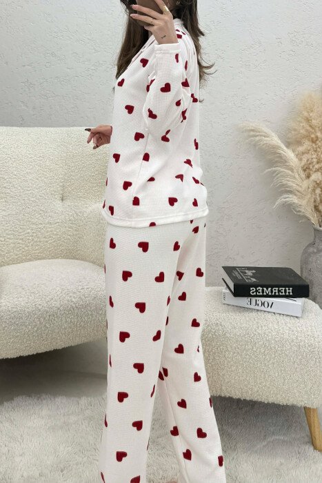 HEARTS DESIGN SHIRT+ TROUSERS WOMEN PYJAMAS PINK/ROZE - 4