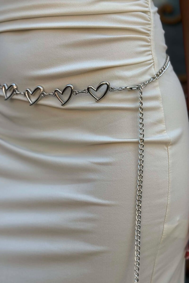 HEARTS DETAILS WOMEN BELT CHAIN SILVER/ARGJEND - 3