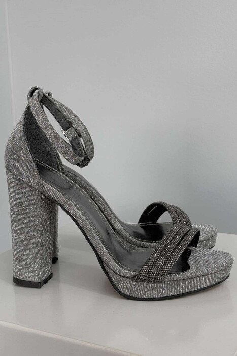 HIGH HEEL SHINNY WOMEN SANDALS SILVER/ARGJEND - 2