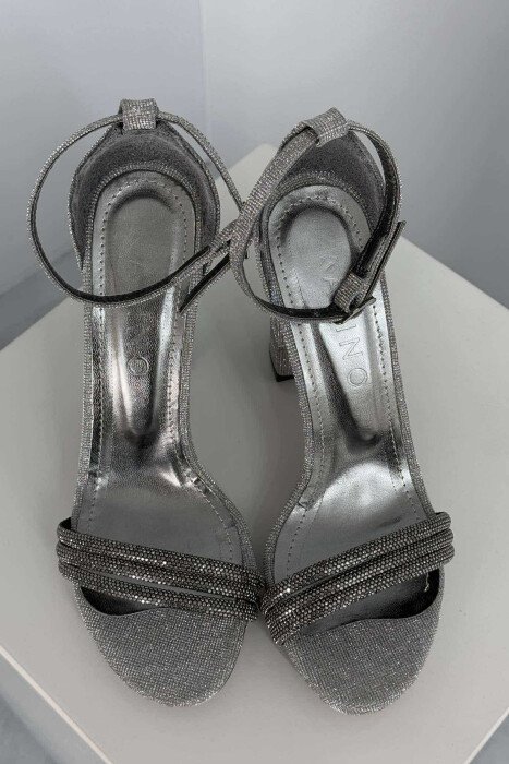 HIGH HEEL SHINNY WOMEN SANDALS SILVER/ARGJEND - 4