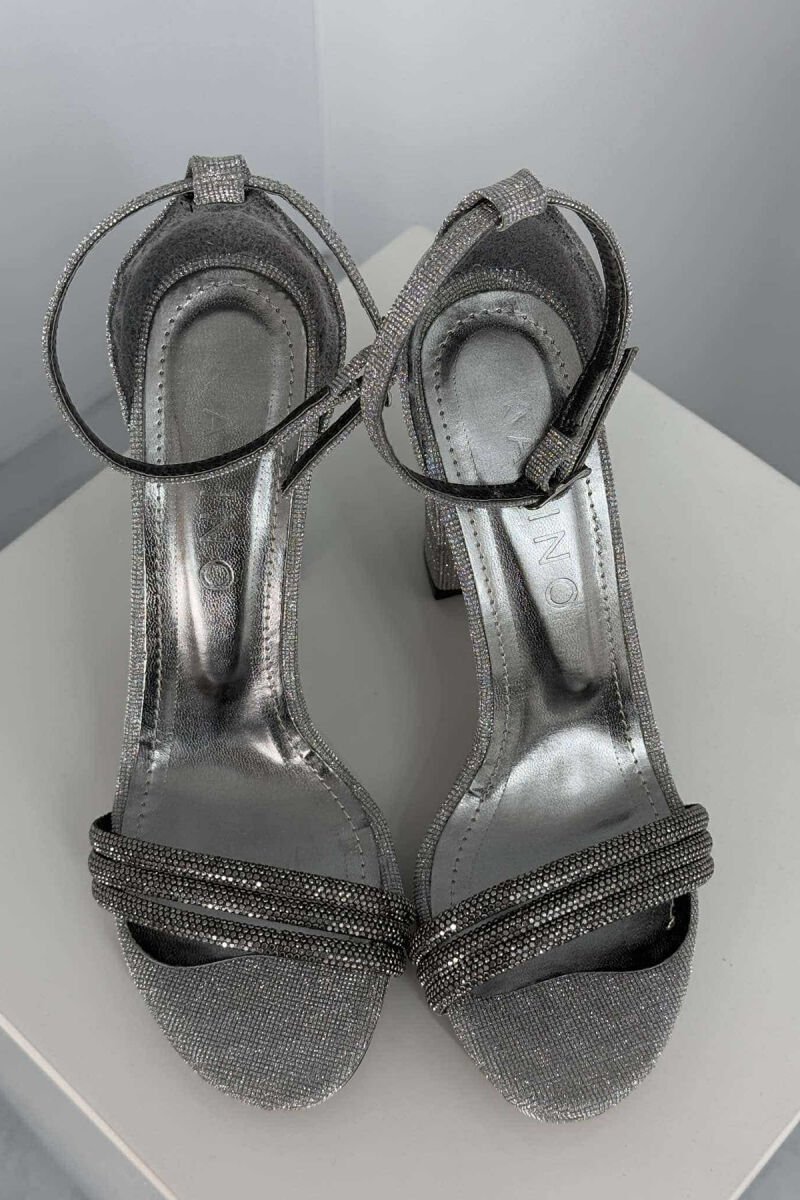 HIGH HEEL SHINNY WOMEN SANDALS SILVER/ARGJEND - 4