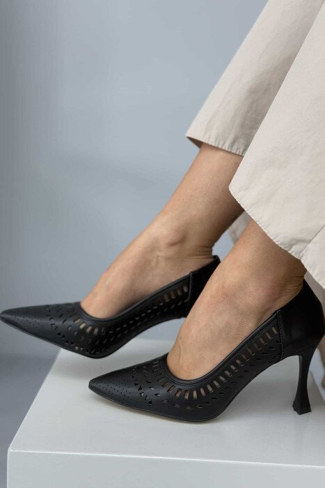 ONE COLOR HIGH HEEL WOMEN SHOES BLACK/ E ZEZE - 1