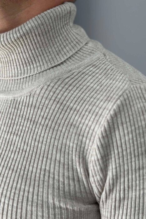 HIGH NECK MEN CARDIGAN BEIGE/BEZHE - 3