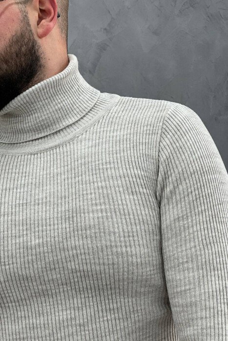 HIGH NECK MEN CARDIGAN BEIGE/BEZHE - 8