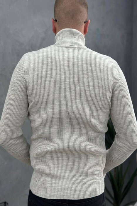 HIGH NECK MEN CARDIGAN BEIGE/BEZHE - 10
