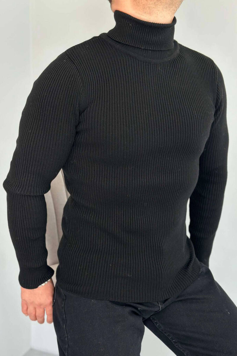 HIGH NECK MEN CARDIGAN BLACK/ E ZEZE - 1