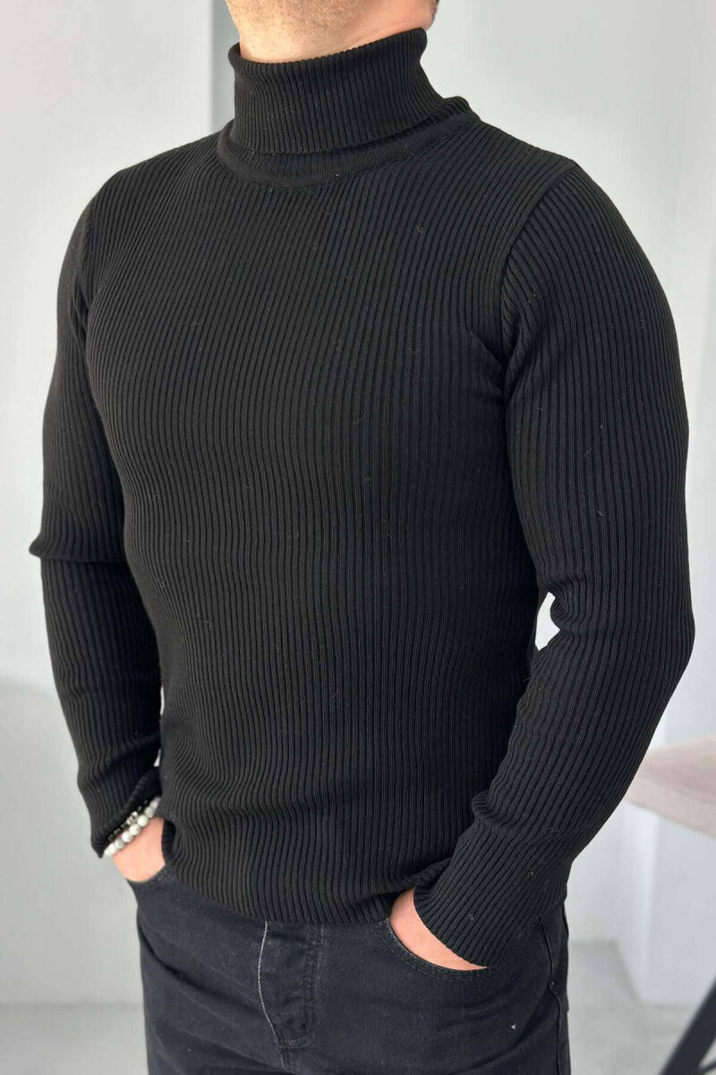 HIGH NECK MEN CARDIGAN BLACK/ E ZEZE - 2