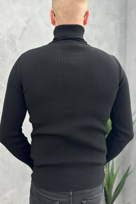 HIGH NECK MEN CARDIGAN BLACK/ E ZEZE - 7