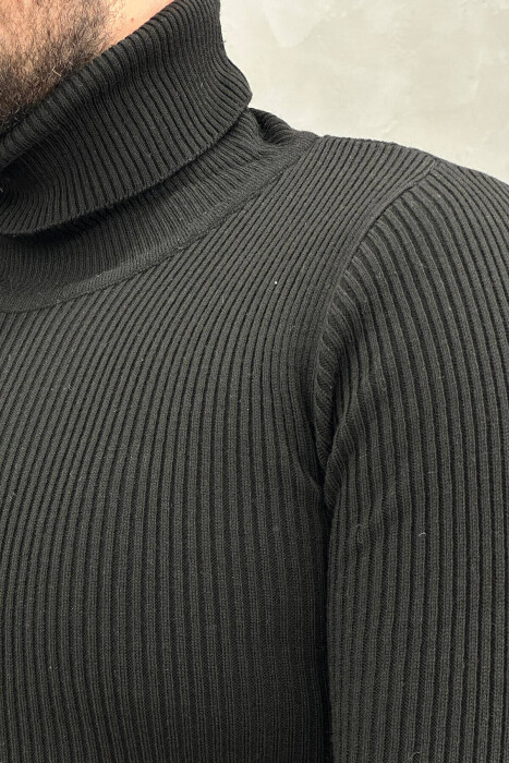 HIGH NECK MEN CARDIGAN BLACK/ E ZEZE - 8