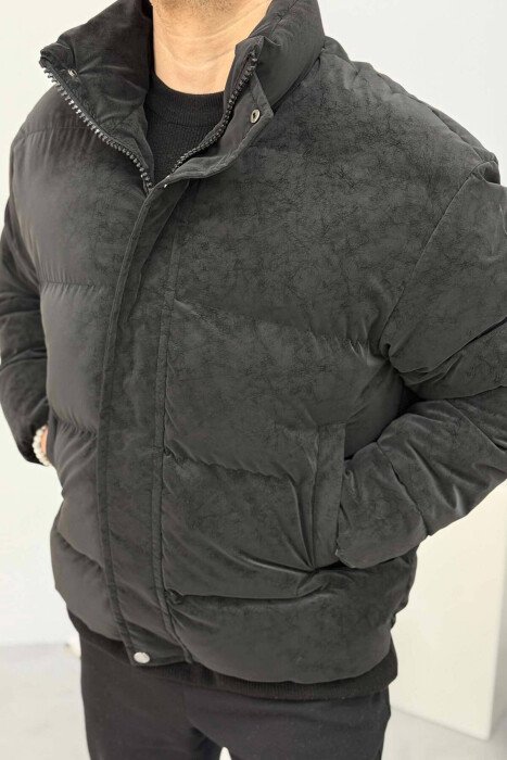 HIGH NECK MEN PUFFER JACKET BLACK/ E ZEZE - 4