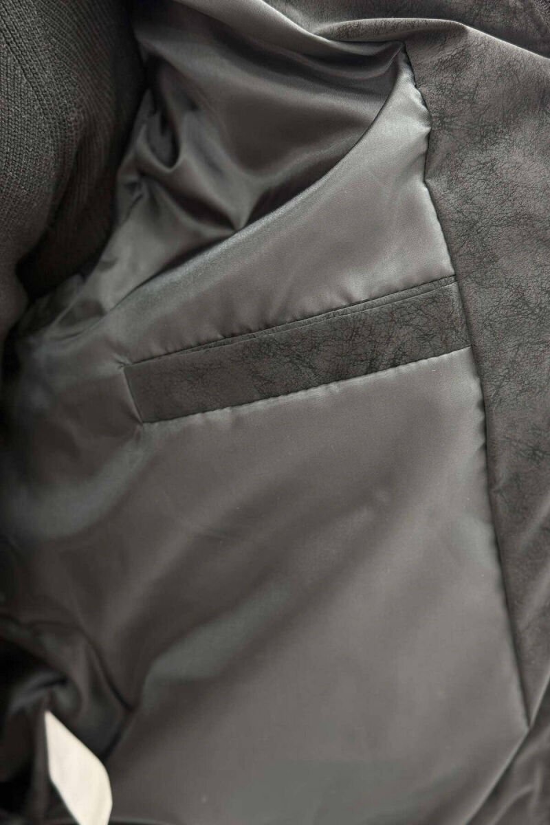 HIGH NECK MEN PUFFER JACKET BLACK/ E ZEZE - 5