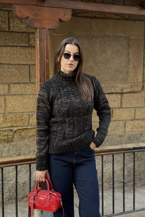 TRIKO NJË NGJYRËSHE PËR FEMRA ME JAKË GOLF NË NGJYRË GRI - KLAUDIO FASHION