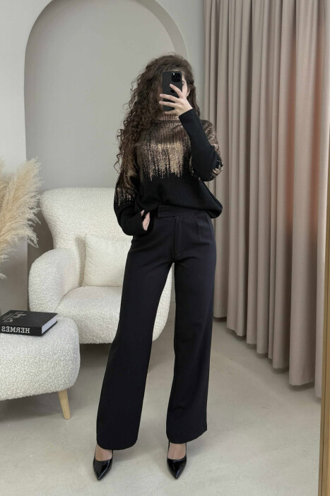 HIGH NECK SHINY MATERIAL WOMEN SWEATER BRONX/BRONX - 3
