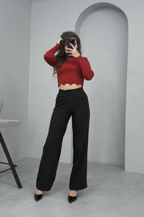 HIGH NECK SHINY WOMEN SWEATER RED/E KUQE - 3