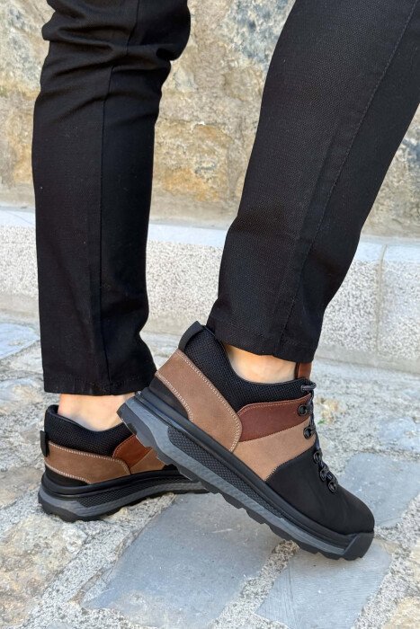 HIGH NECK SIMPLE MEN SHOES BLACK-BROWN/ZEKA - 4