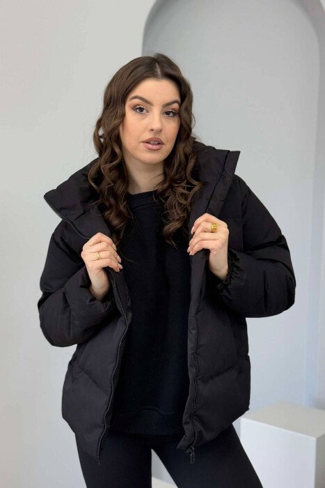 XHUP ME JAKË TË GJATË PËR FEMRA NË NGJYRËN E ZEZË - KLAUDIO FASHION