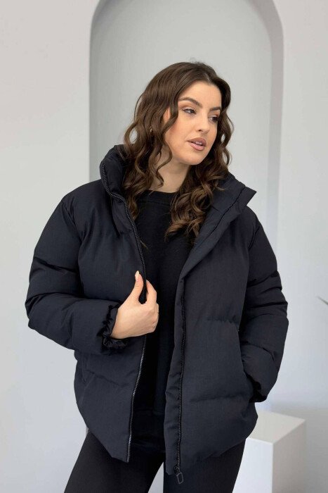 XHUP ME JAKË TË GJATË PËR FEMRA NË NGJYRËN BLU E ERRËT - KLAUDIO FASHION