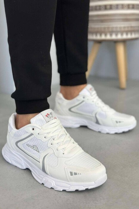 HIGH PLATFORM LACING MEN SNEAKERS WHITE-E BARDHE - KLAUDIO FASHION