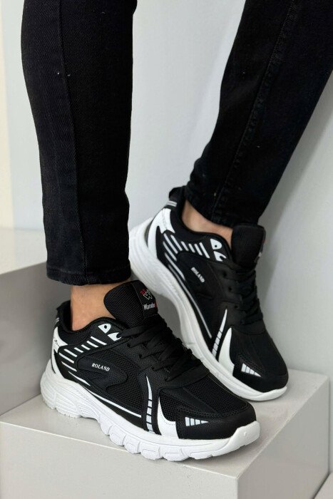 HIGH PLATFORM RUNNING MEN SNEAKERS BLACK-WHITE/ZEBA - 1