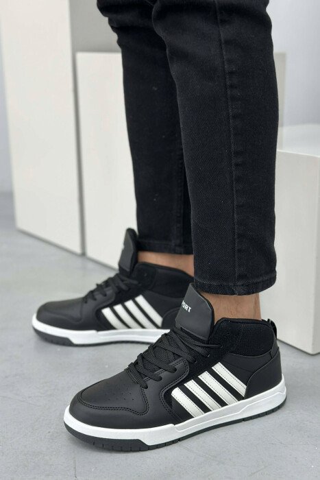 HIGH TOP FOUR STRIPES MEN SNEAKERS BLACK-WHITE/ZEBA - 1