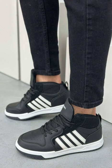 HIGH TOP FOUR STRIPES MEN SNEAKERS BLACK-WHITE/ZEBA - 3