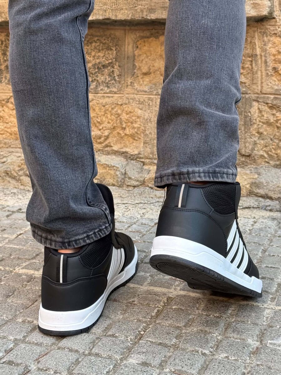 HIGH TOP FOUR STRIPES MEN SNEAKERS BLACK-WHITE/ZEBA - 3