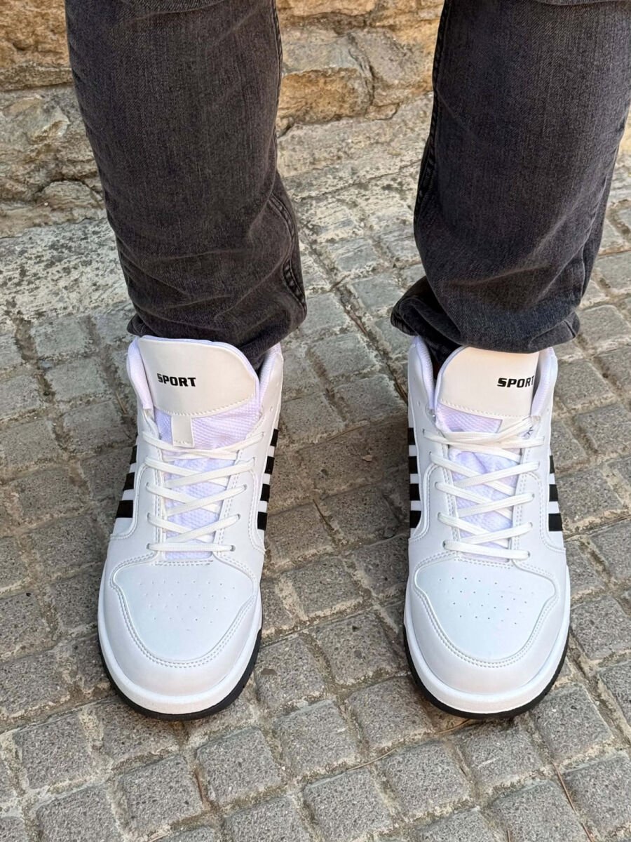 HIGH TOP FOUR STRIPES MEN SNEAKERS WHITE-BLACK/BAZE - 2