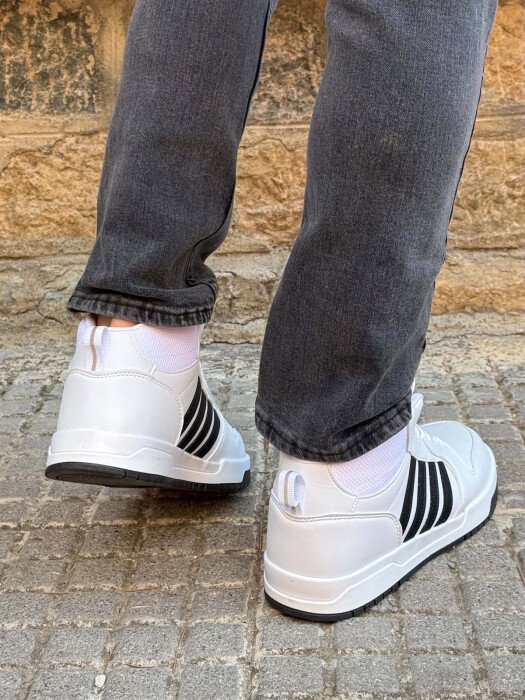 HIGH TOP FOUR STRIPES MEN SNEAKERS WHITE-BLACK/BAZE - 4