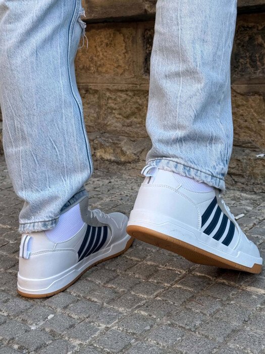 HIGH TOP FOUR STRIPES MEN SNEAKERS WHITE-BLUE/BABL - 3