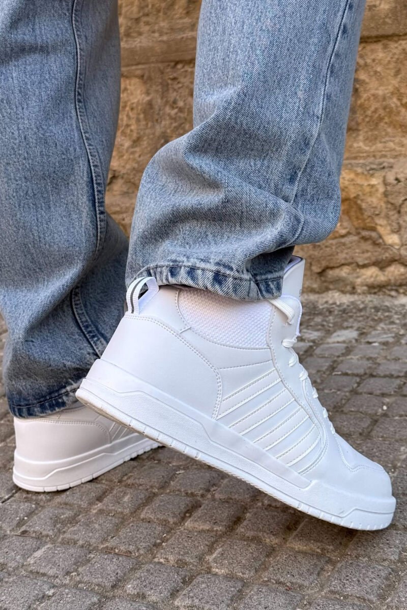HIGH TOP FOUR STRIPES MEN SNEAKERS WHITE-E BARDHE - 2
