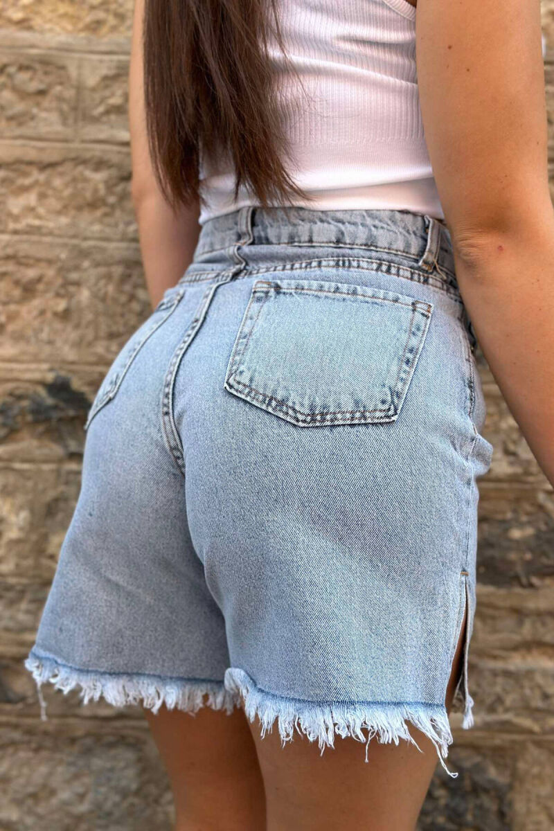 HIGH WAIST SHORT WOMEN JEANS LIGHTBLUE/BZ - 2