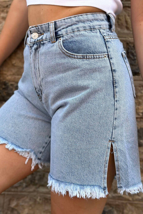 HIGH WAIST SHORT WOMEN JEANS LIGHTBLUE/BZ - 3
