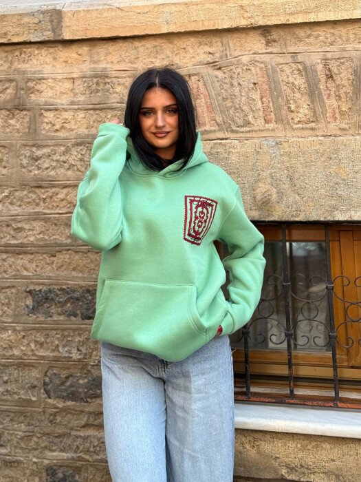 HODDIE ME IMAZH PER FEMRA NE NGJYRE JESHILE - 6