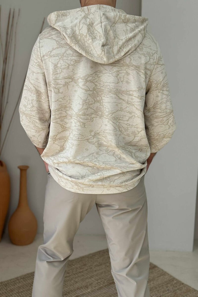 HOOD BUTTONED MEN T-SHIRT BEIGE/BEZHE - 3